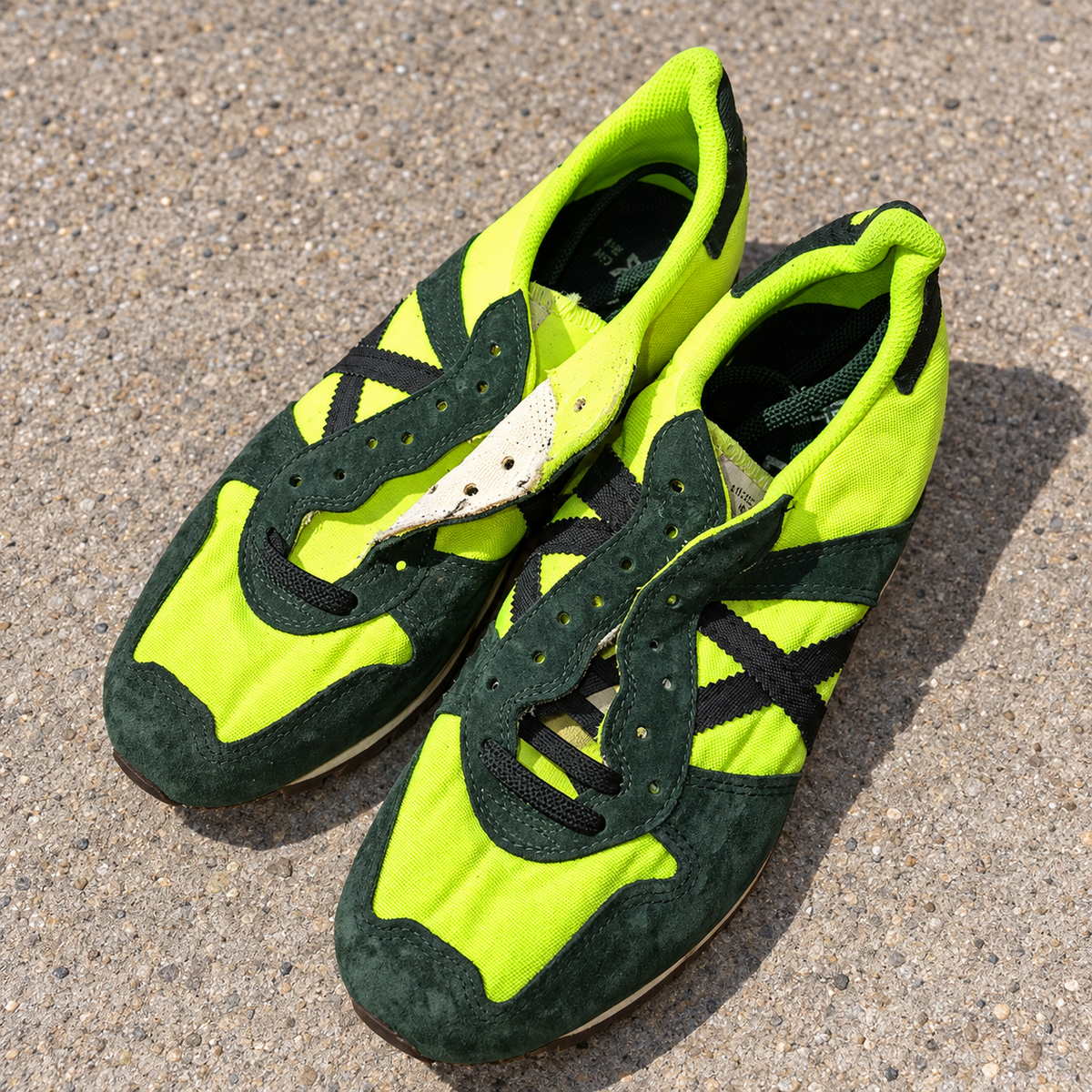 Munich verde flúor y oscuro cordones parciales talla 40 ambiente exterior