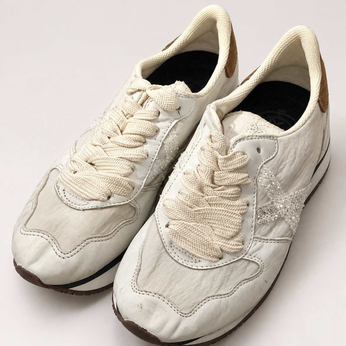 Munich crema X de brillo talón marrón talla 40 detalles