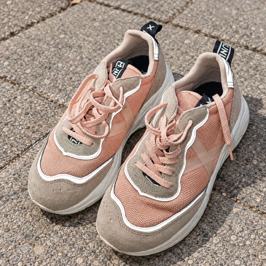 Munich salmón taupe ribetes blancos talla 40 ambiente exterior
