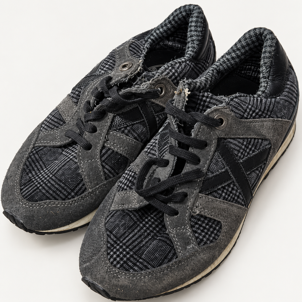 Munich cuadros grises negros X negra talla 40 detalles