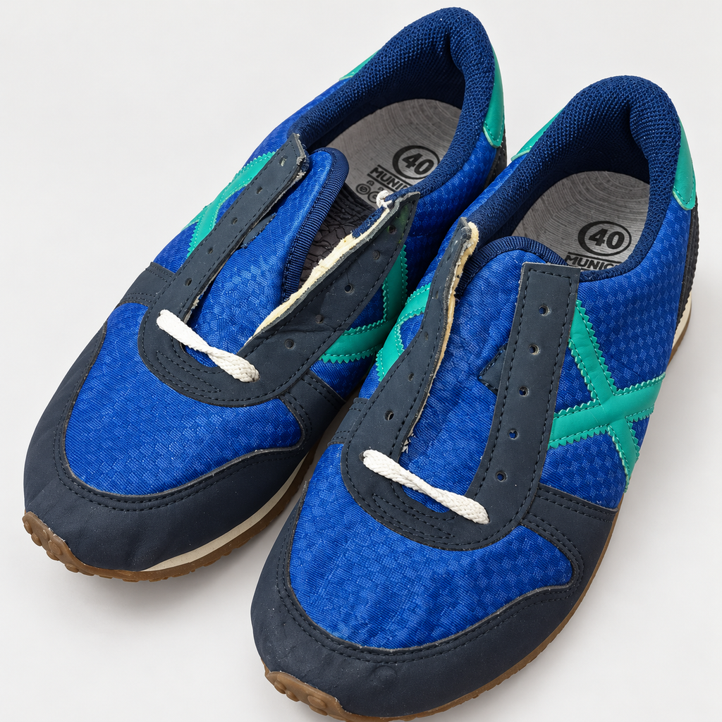 Munich azul vivo X turquesa cordones incompletos talla 40 detalles
