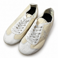 Zapatillas Munich crema y blancas con X de brillo · Talla 40 — portada blanca