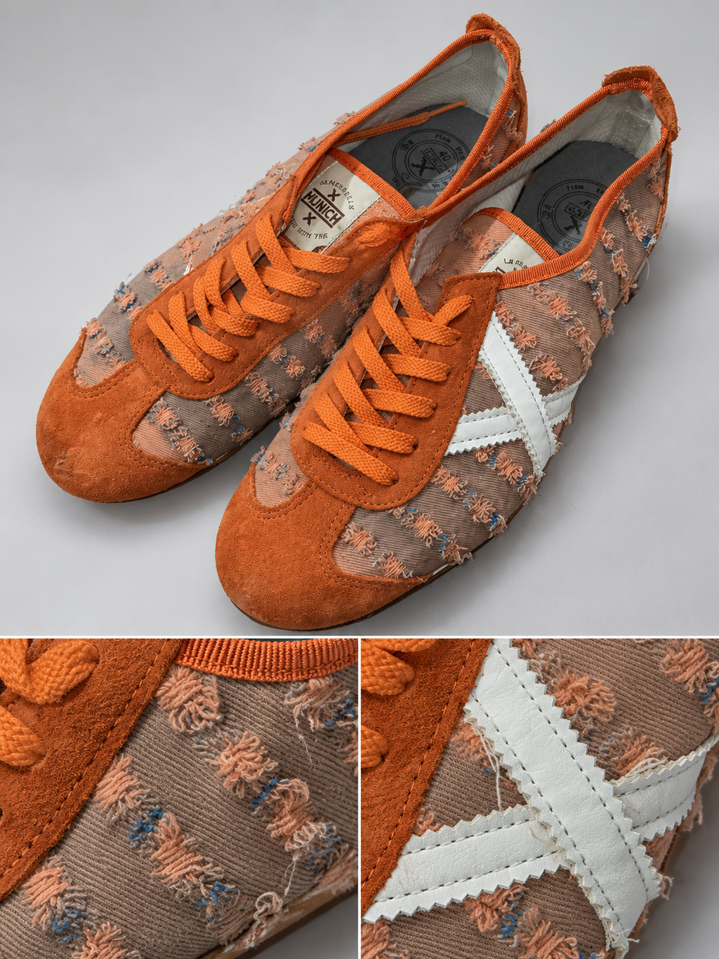 Detalles Munich naranja tejido deshilachado X blanca talla40