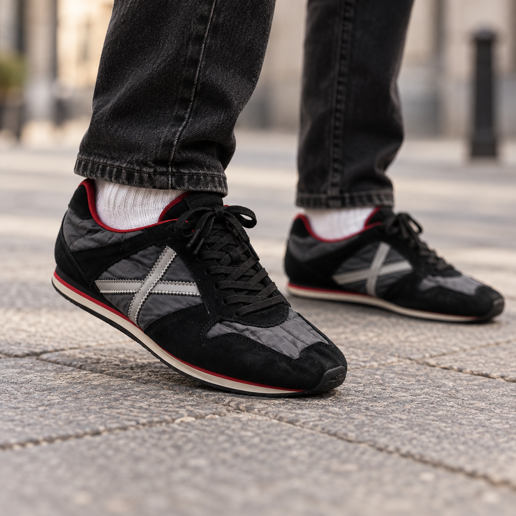 Zapatillas Munich negras y grises - imagen lifestyle