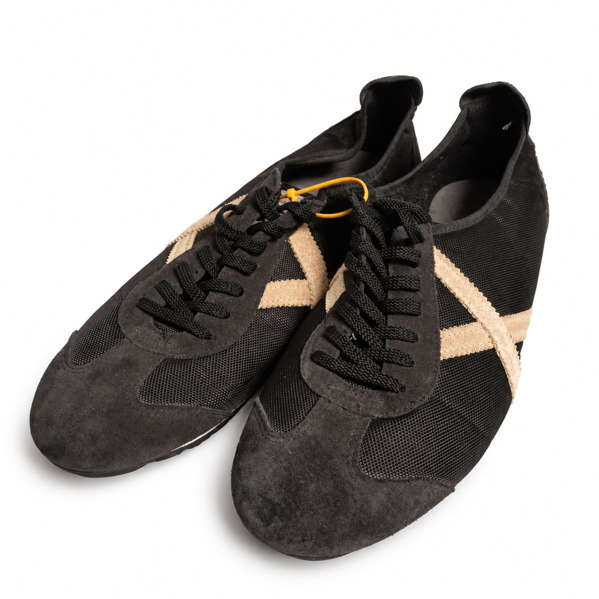 Zapatillas Munich Negras de Malla con Detalle Beige Unisex - principal