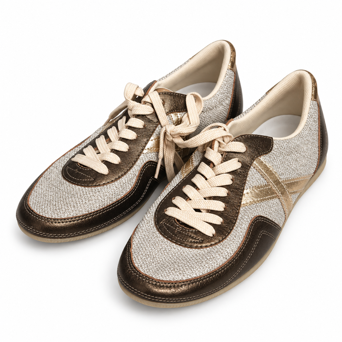 Zapatillas Munich plateadas y bronce metalizado - vista principal