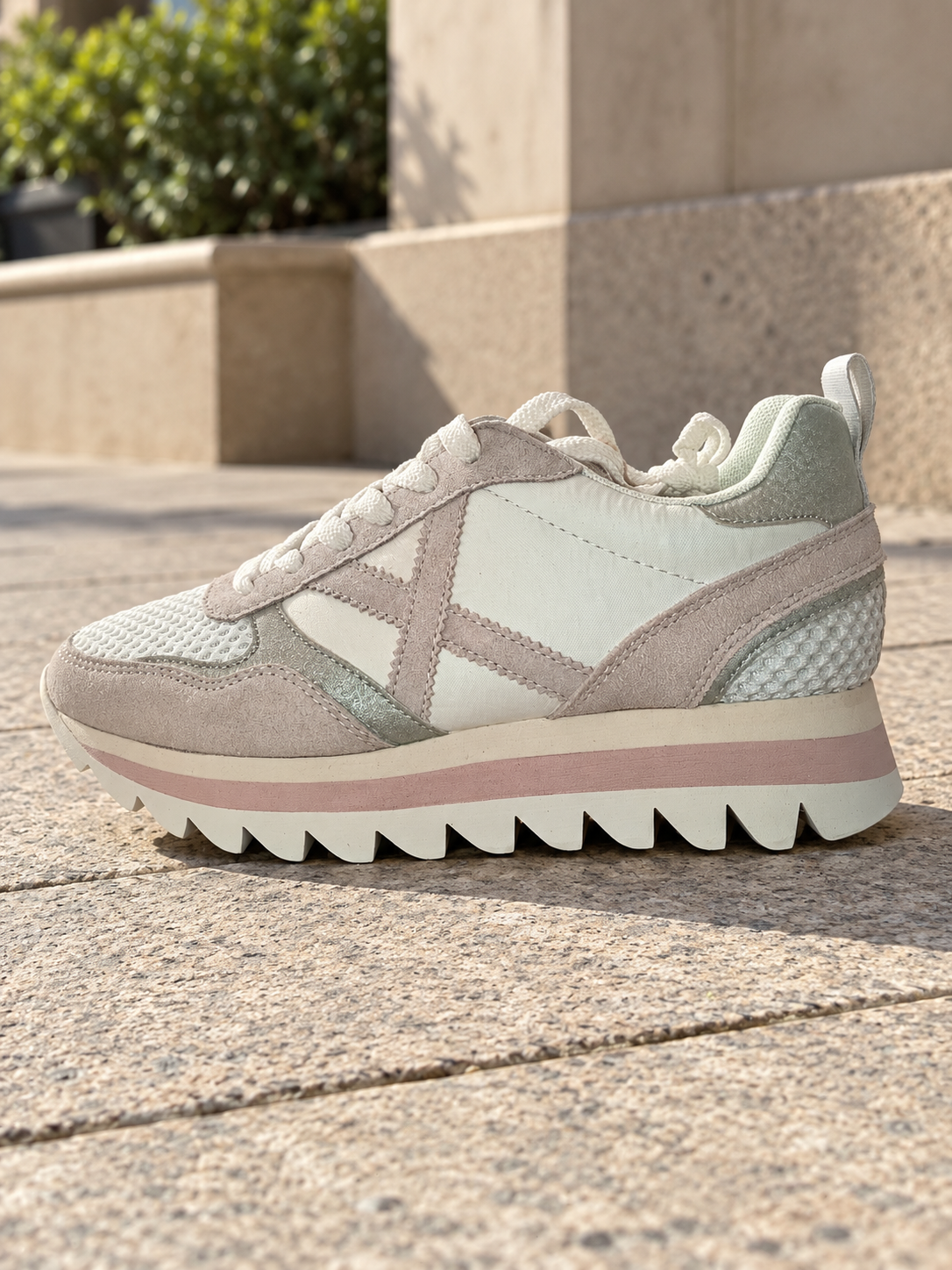Munich RIPPLE 43 blanca rosa y plata talla 36 - lifestyle