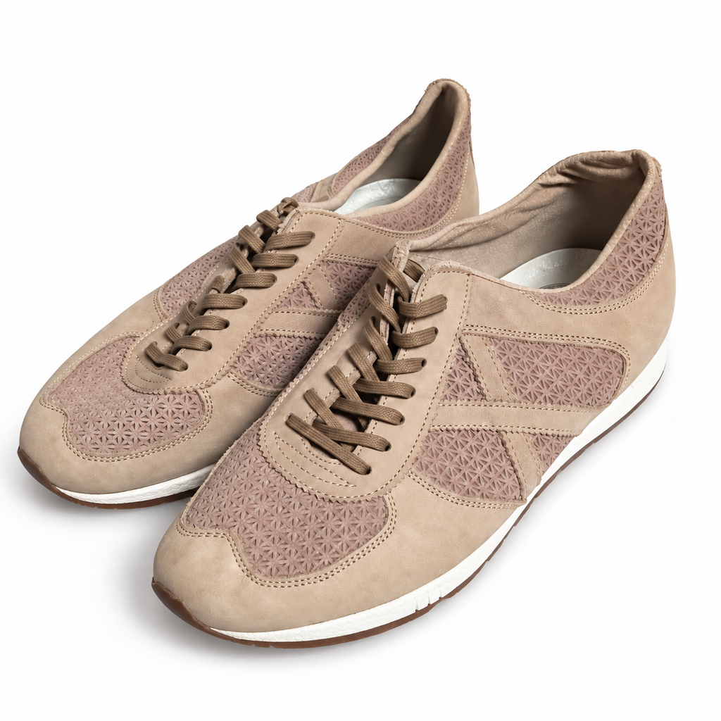 Zapatillas Munich taupe con paneles geométricos