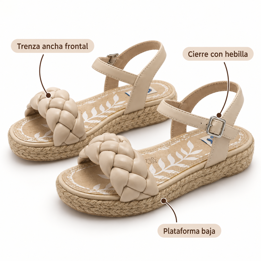 Características de las sandalias Mustang 50593 Guanshun crema