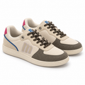 Zapatillas Mustang 60857 ecru y gris sobre fondo blanco