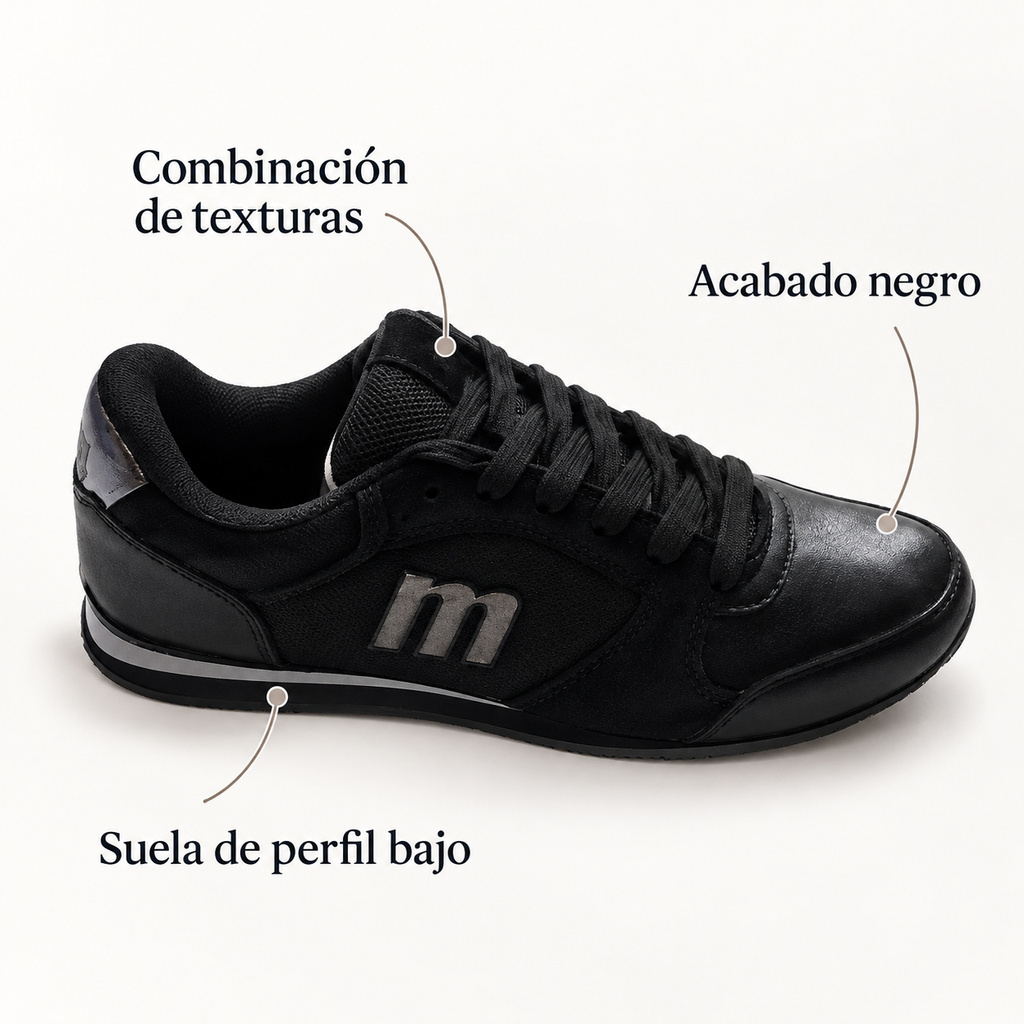 Características de la zapatilla Mustang 69711 negra