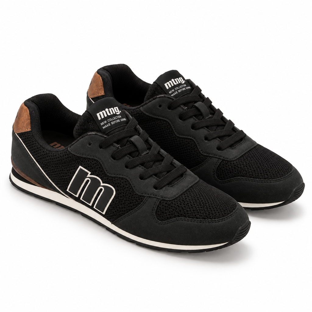 Zapatillas Mustang 84467 negras - fondo blanco