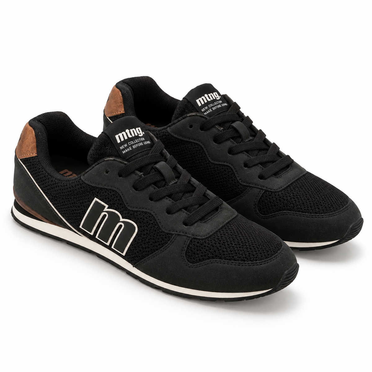 Zapatillas Mustang 84467 negras - fondo blanco