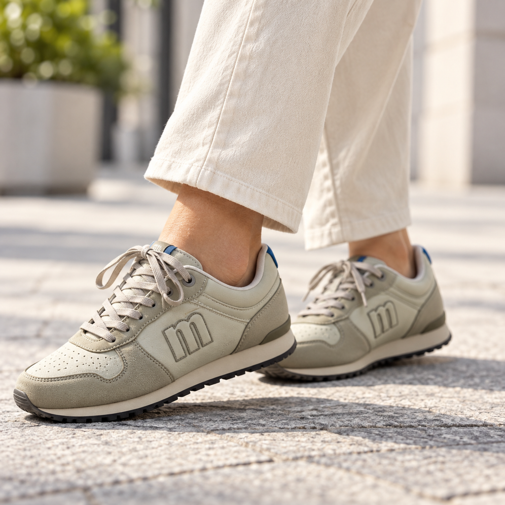 Zapatillas Mustang Joggo Classic 60439 verde kaki en un look urbano