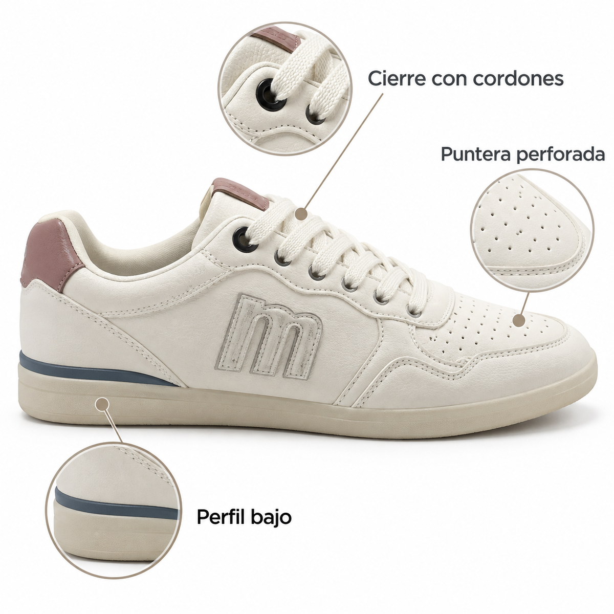 Características de las zapatillas Mustang Sofy 69983 blancas para mujer