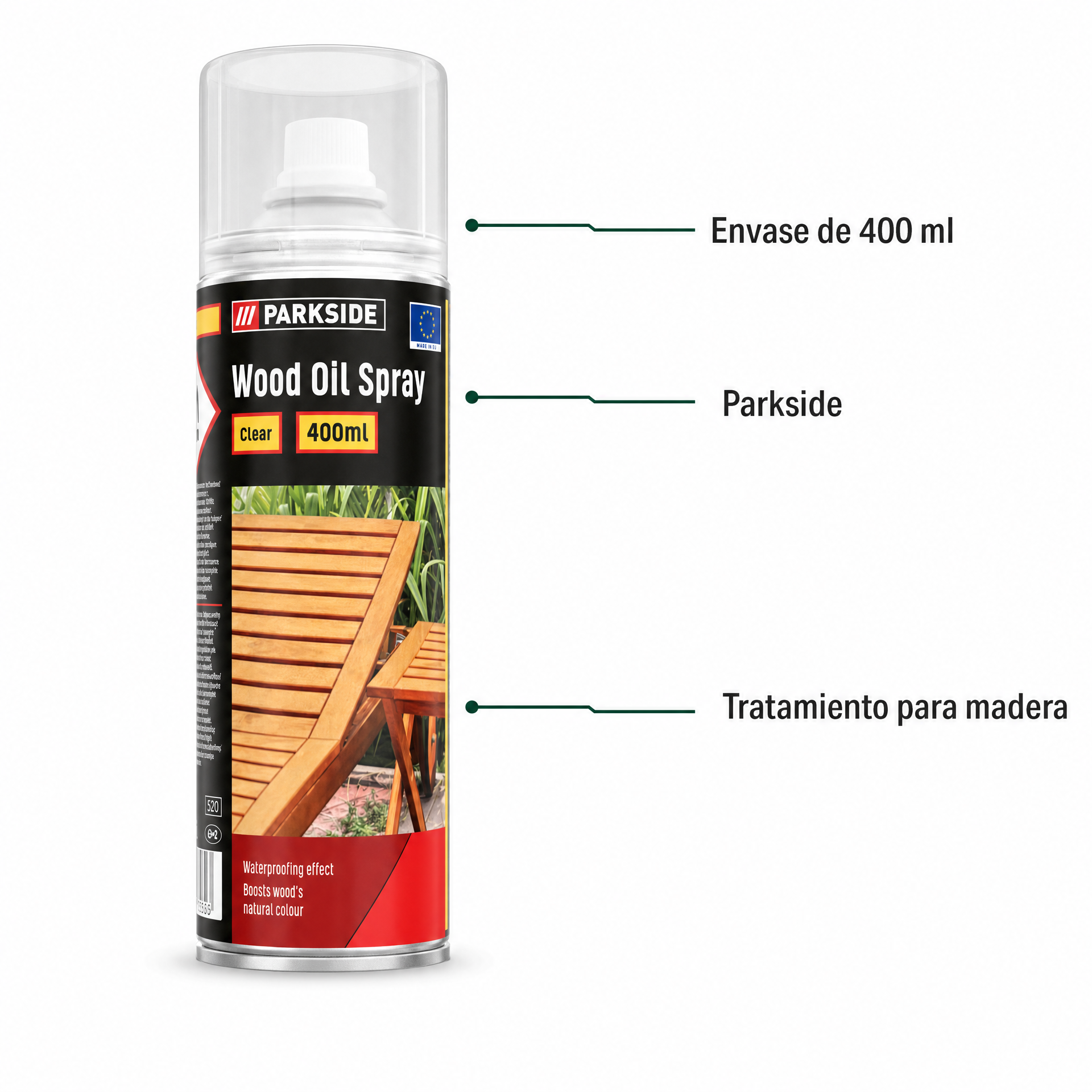 Parkside Tratamiento para Madera 2,5 L Transpirable Interior y Exterior