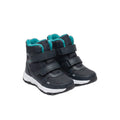 Botas Térmicas Infantiles Negro/Turquesa — Doble Velcro
