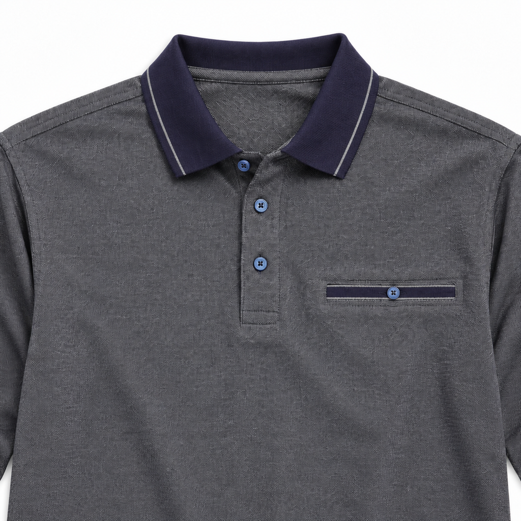 Polo Myfties de manga larga gris oscuro · Talla 3XL · detalle