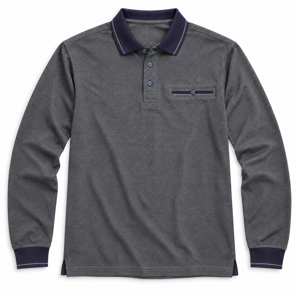 Polo Myfties de manga larga gris oscuro · Talla 3XL · presentacion