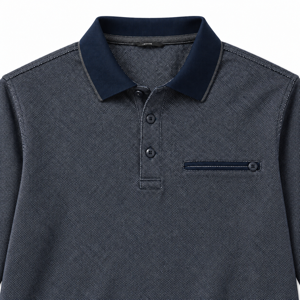 Polo Myfties de manga larga azul marino · Talla L · detalle