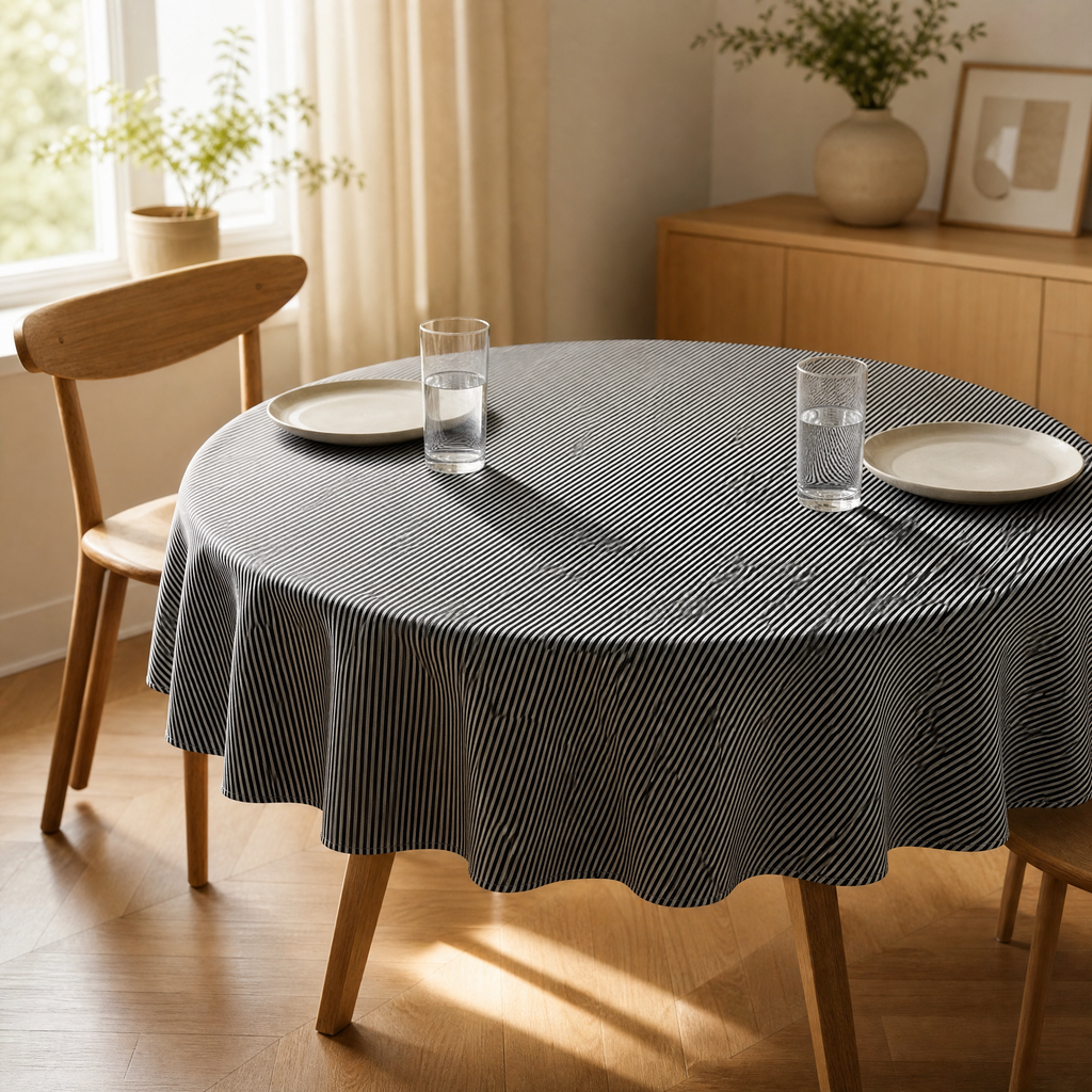 Mantel Redondo Livarno Home a Rayas Ø 160 cm