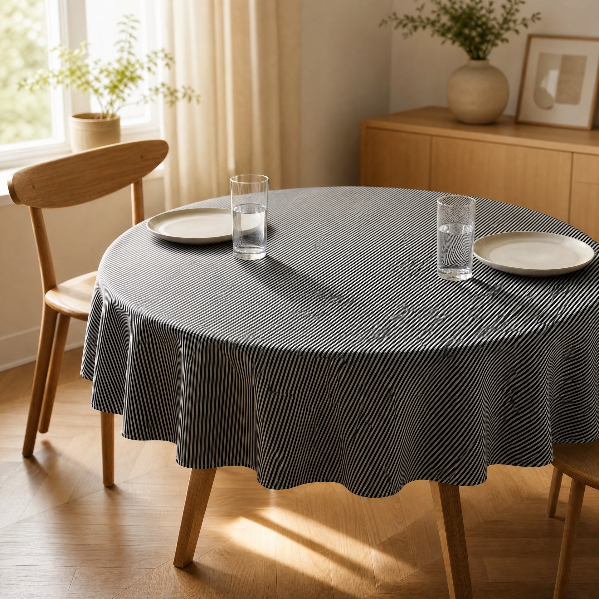 Mantel Redondo Livarno Home a Rayas Ø 160 cm