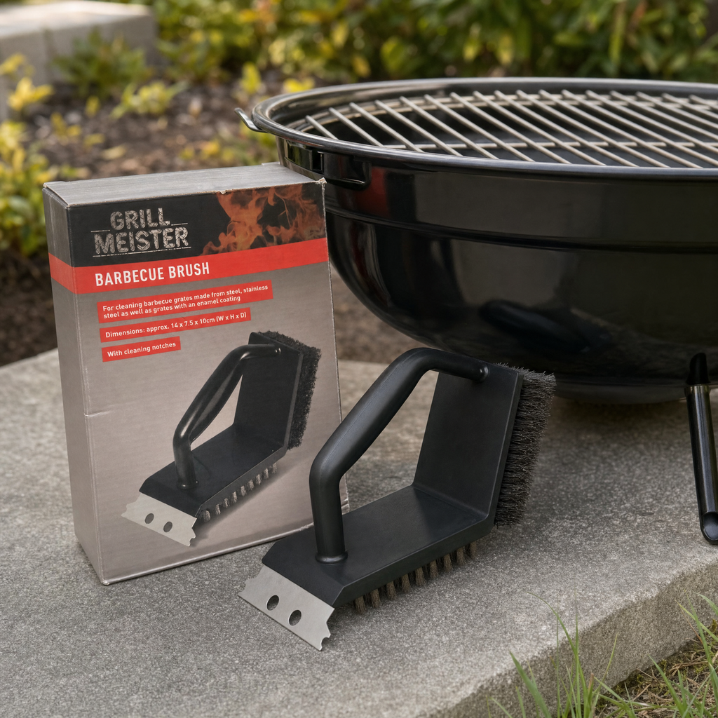 Grill Meister Cepillo para Limpiar Barbacoas con Muescas