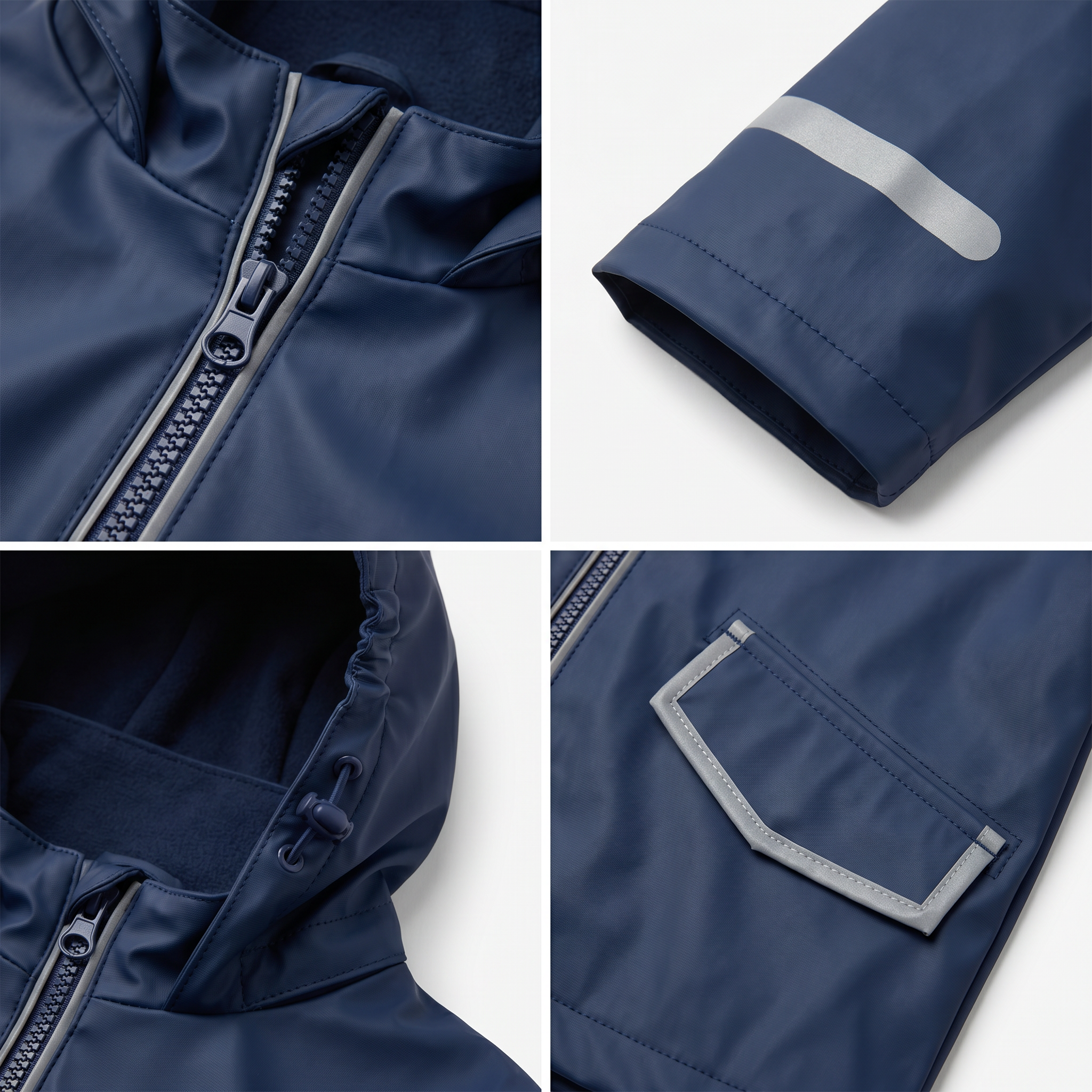 Chubasquero Infantil Impermeable Azul Marino
