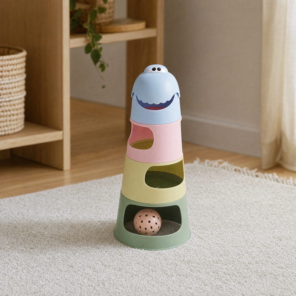 Toy Lino — Dinosaurio apilable y rodante en colores pastel