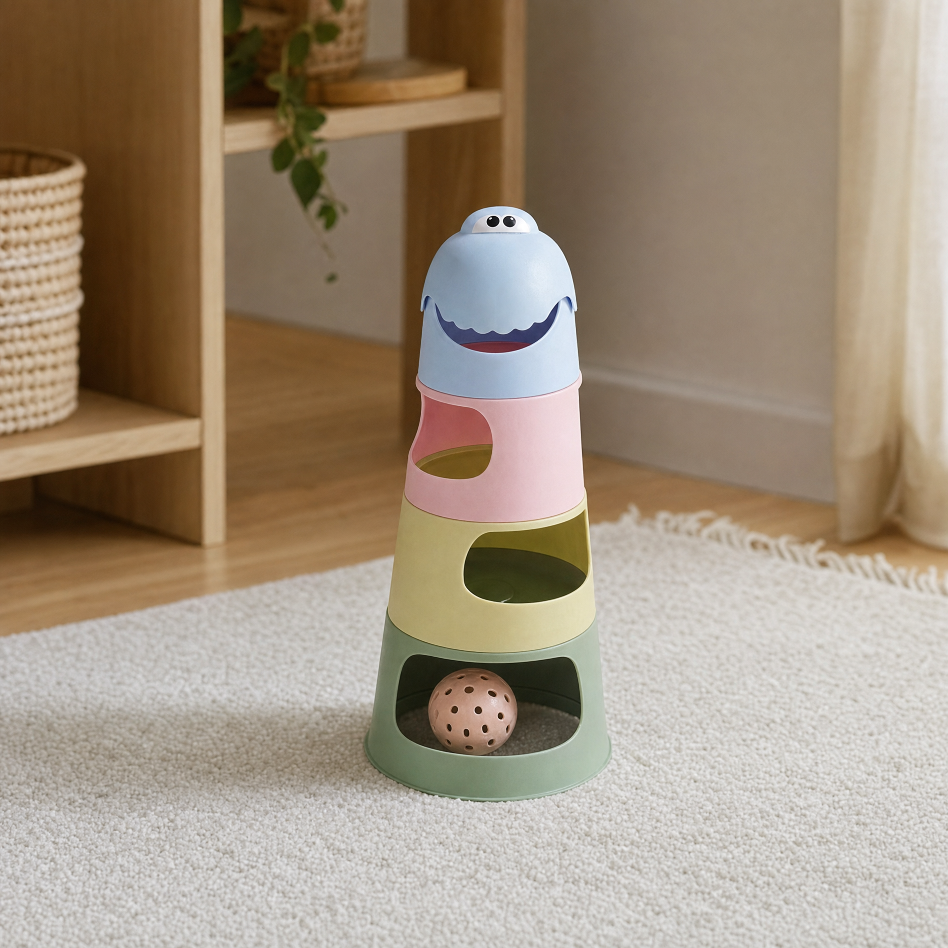 Toy Lino — Dinosaurio apilable y rodante en colores pastel