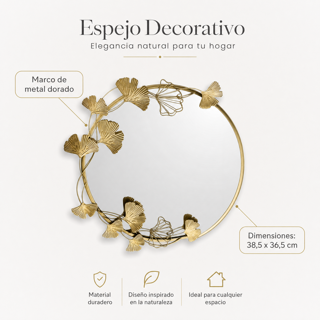 Espejo Decorativo con Hojas Livarno Home