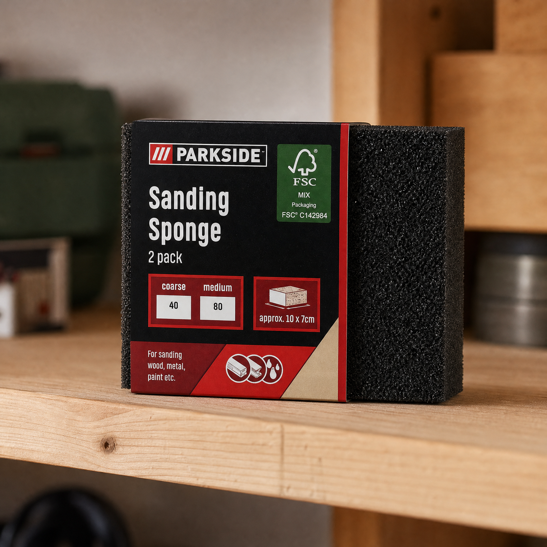 Pack de 2 esponjas de lijado PARKSIDE, granos 40 y 80