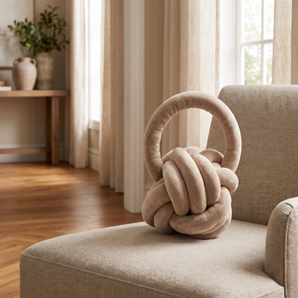 Bolso de Mano de Nudo Beige