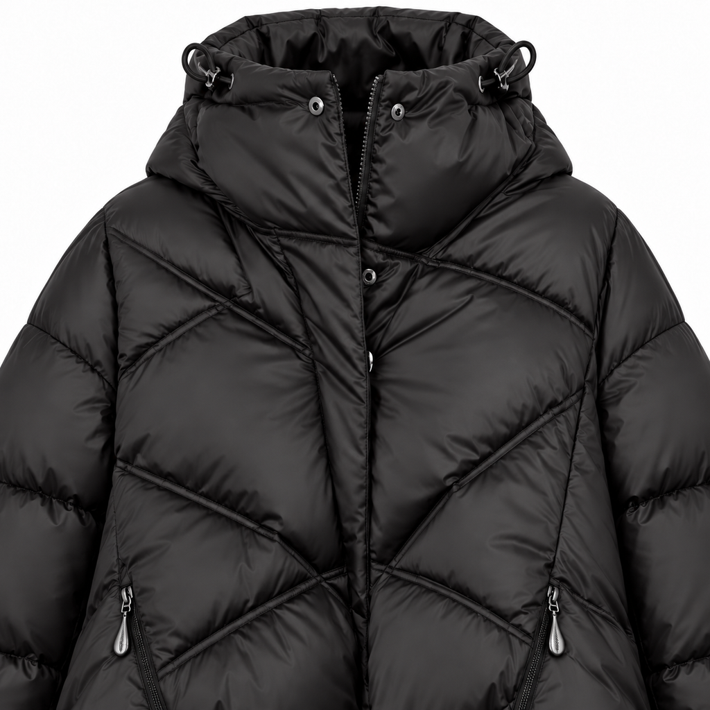 Abrigo acolchado largo Le Option Nord negro · Talla 48 · detalle