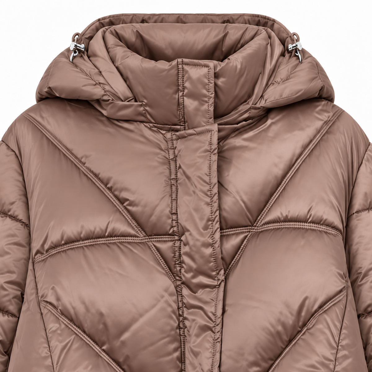 Abrigo acolchado largo Le Option Nord topo rosado · Talla 44 · detalle