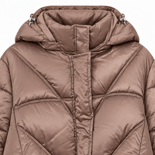Abrigo acolchado largo Le Option Nord topo rosado · Talla 44 · detalle
