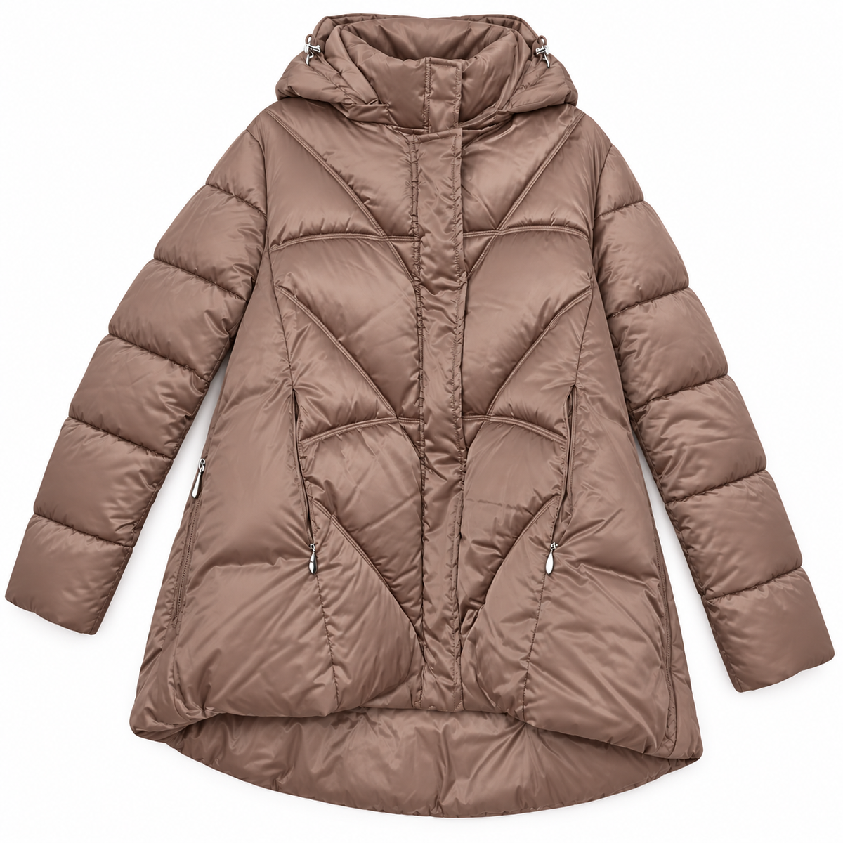Abrigo acolchado largo Le Option Nord topo rosado · Talla 44 · presentacion