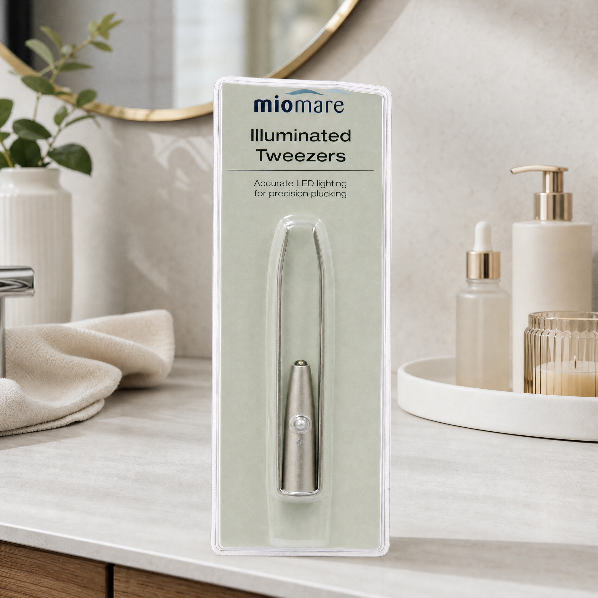 Miomare Pinzas Iluminadas para Cejas con Puntas Alineadas