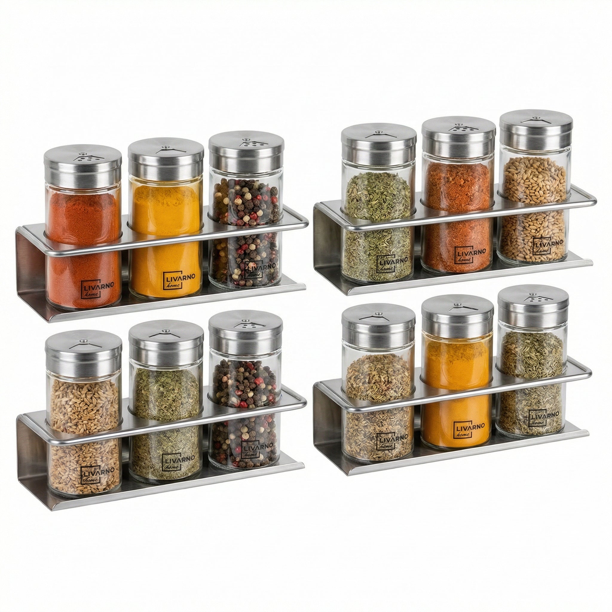 Set Especiero Livarno Home 12 Tarros + 2 Estantes