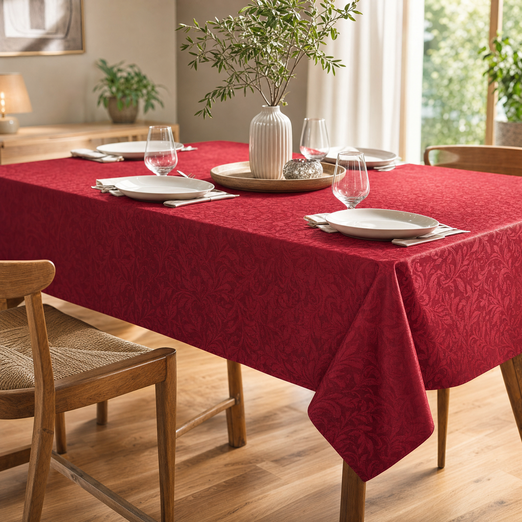 Mantel Jacquard Livarno Home Rojo 130x170cm