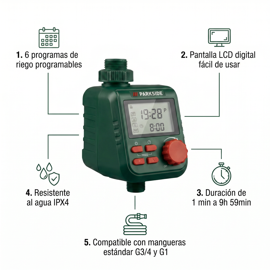 Programador de Riego Parkside PBCG B2