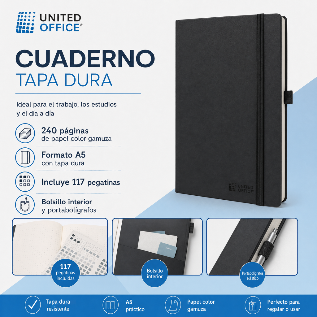 United Office Libreta de tapa dura