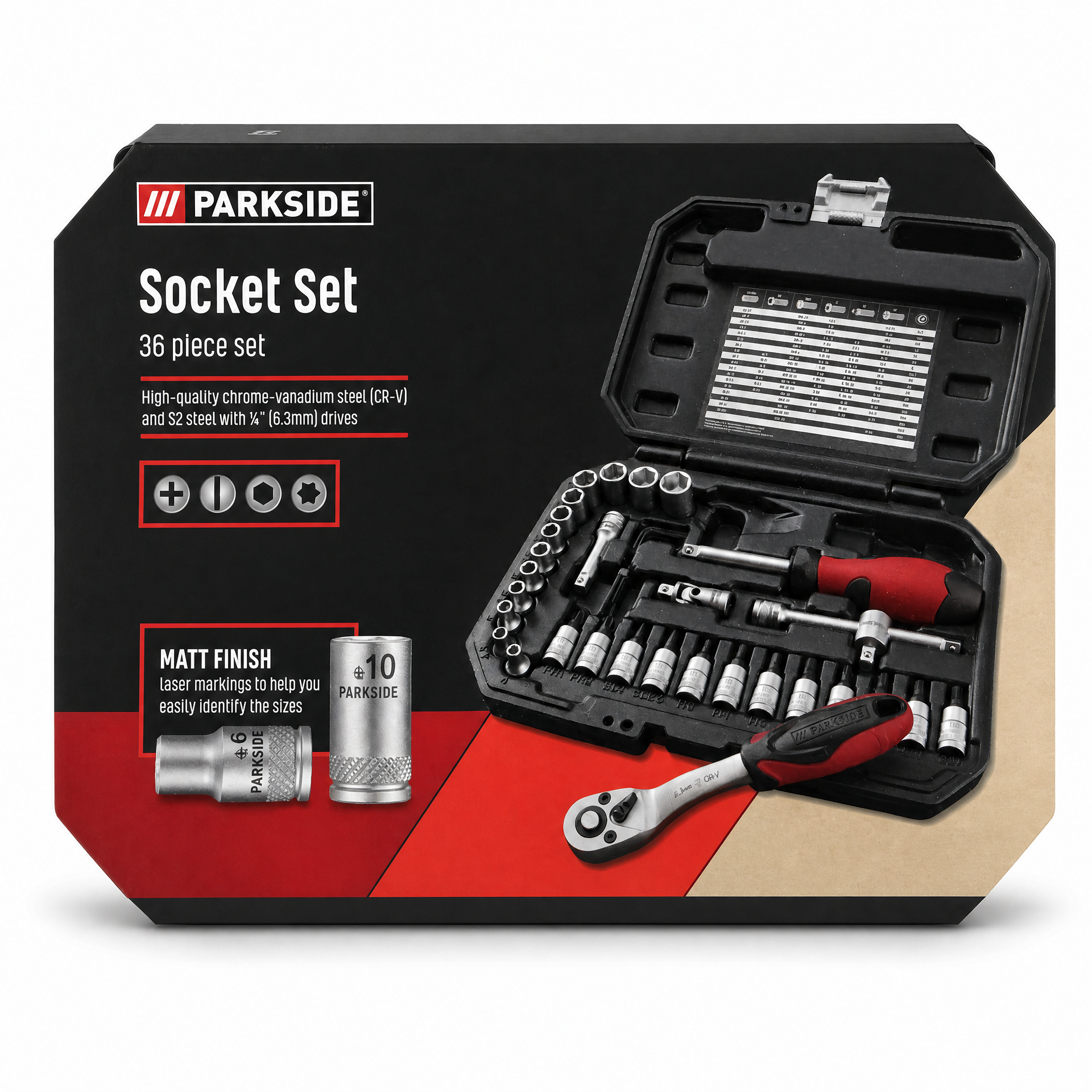 Parkside Juego de llaves de vaso