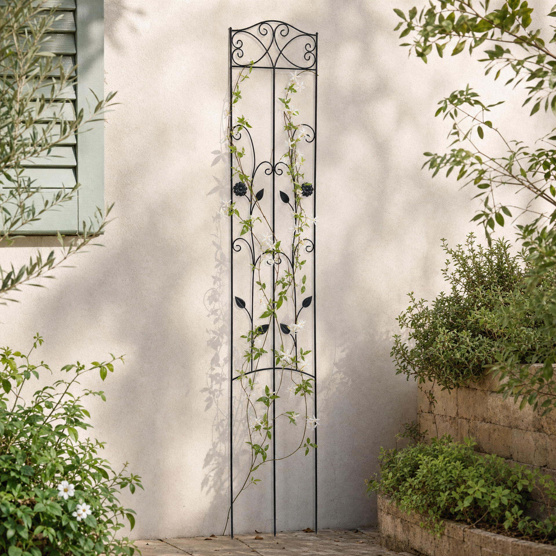 Enrejado Metálico para Plantas Livarno Home 40 × 117 cm – Diseño Floral