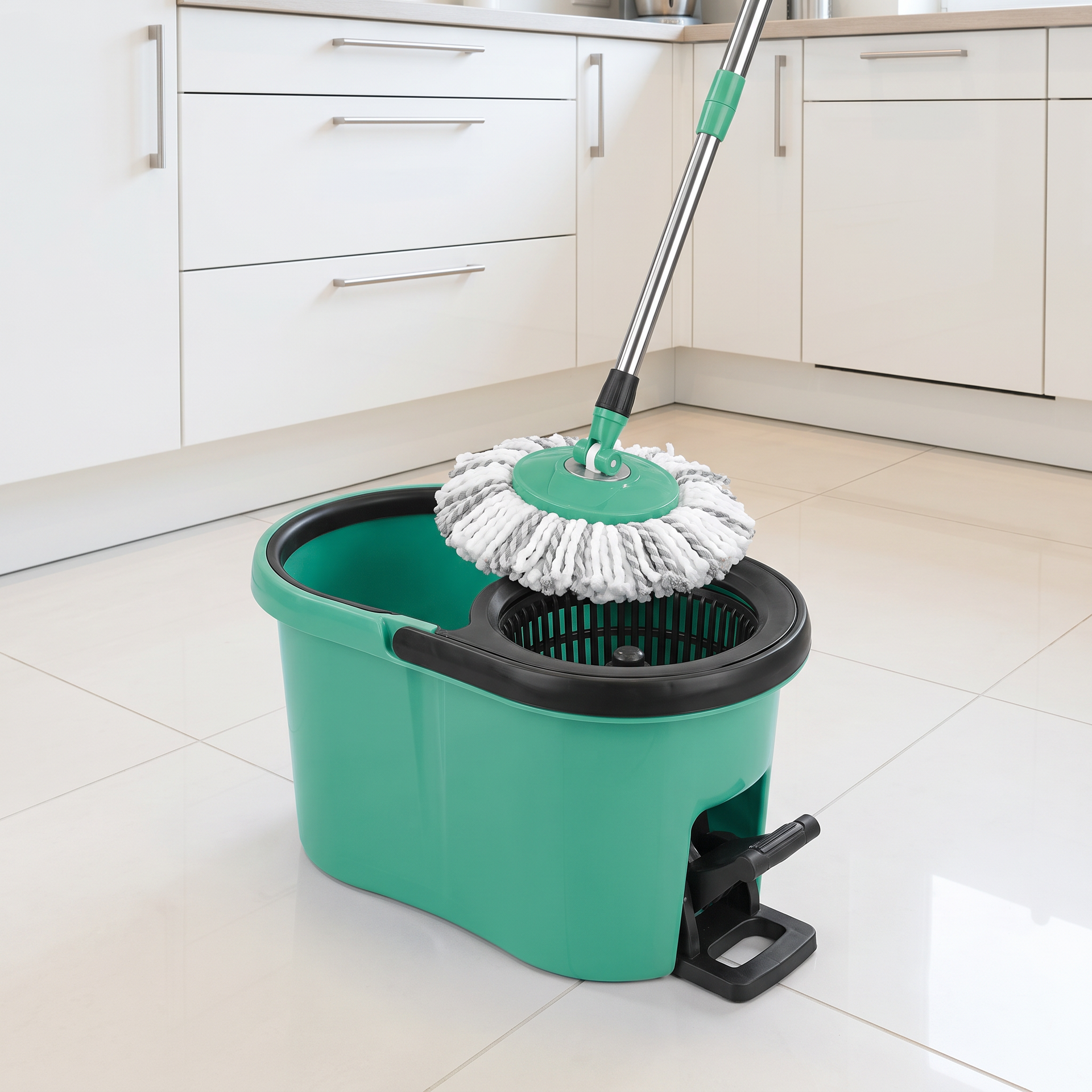 CLEANmaxx Mopa Giratoria Power-Wischmopp con Cubo 8 L