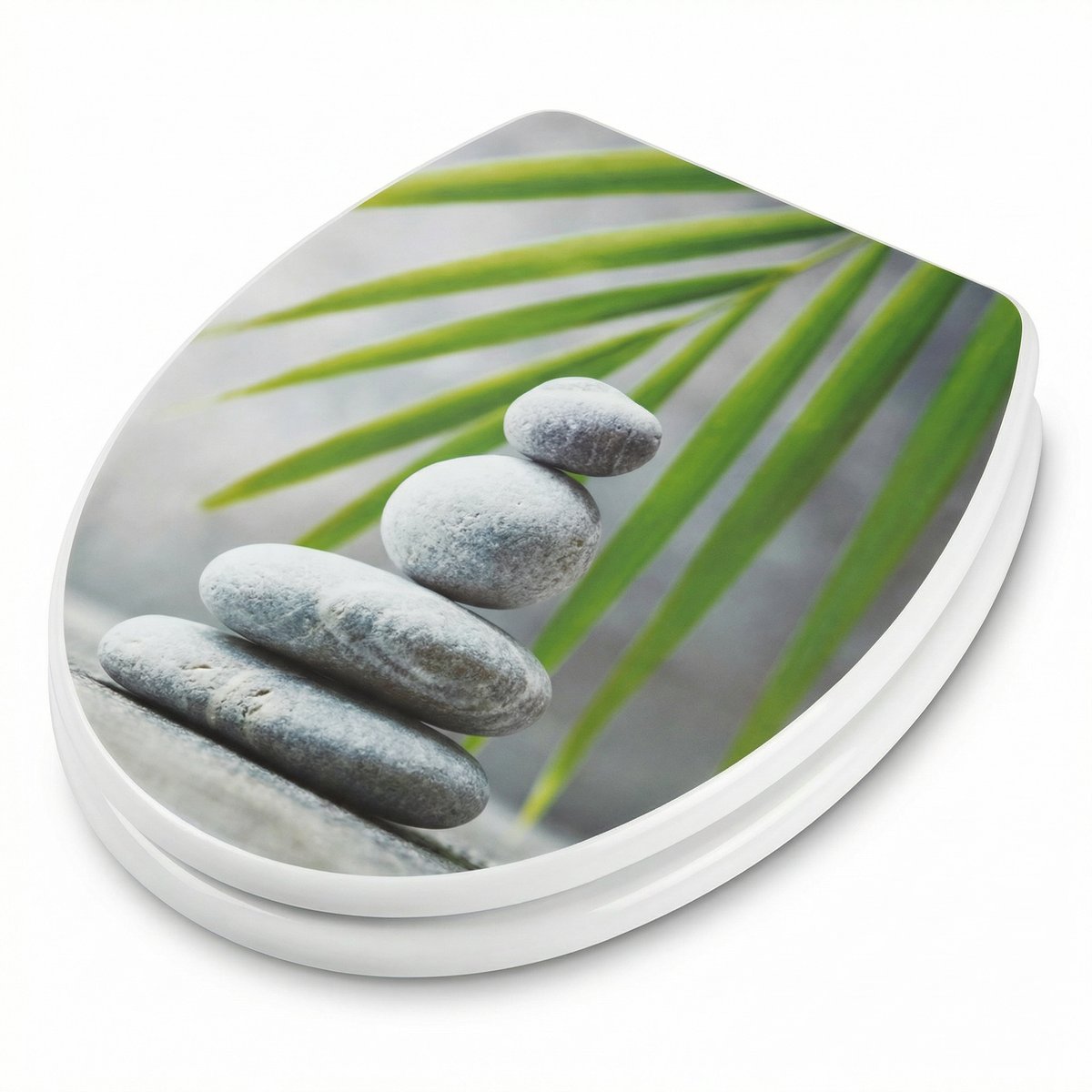 Tapa de WC con Decoración Zen (Piedras y Bambú) - Home Creation