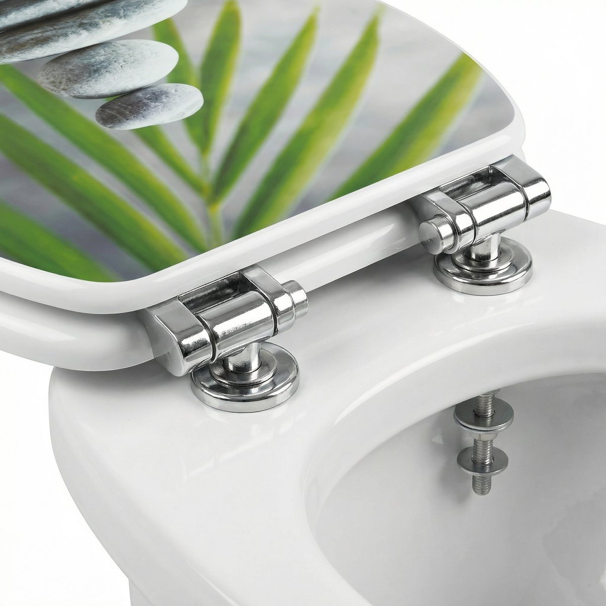 Tapa de WC con Decoración Zen (Piedras y Bambú) - Home Creation
