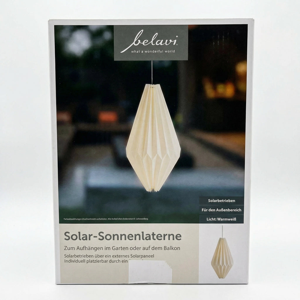 Farolillo Solar Colgante Forma Diamante Luz Cálida Exterior | Belavi