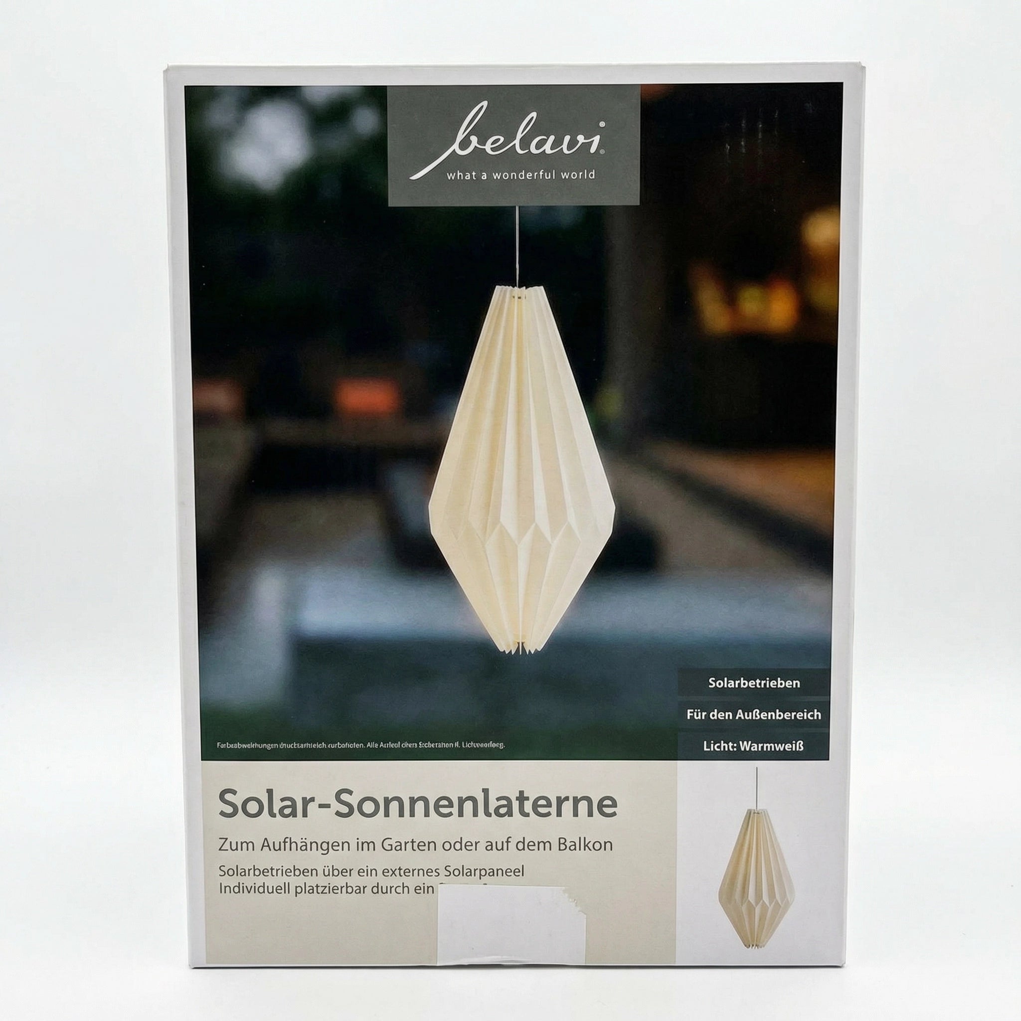 Farolillo Solar Colgante Forma Diamante Luz Cálida Exterior | Belavi