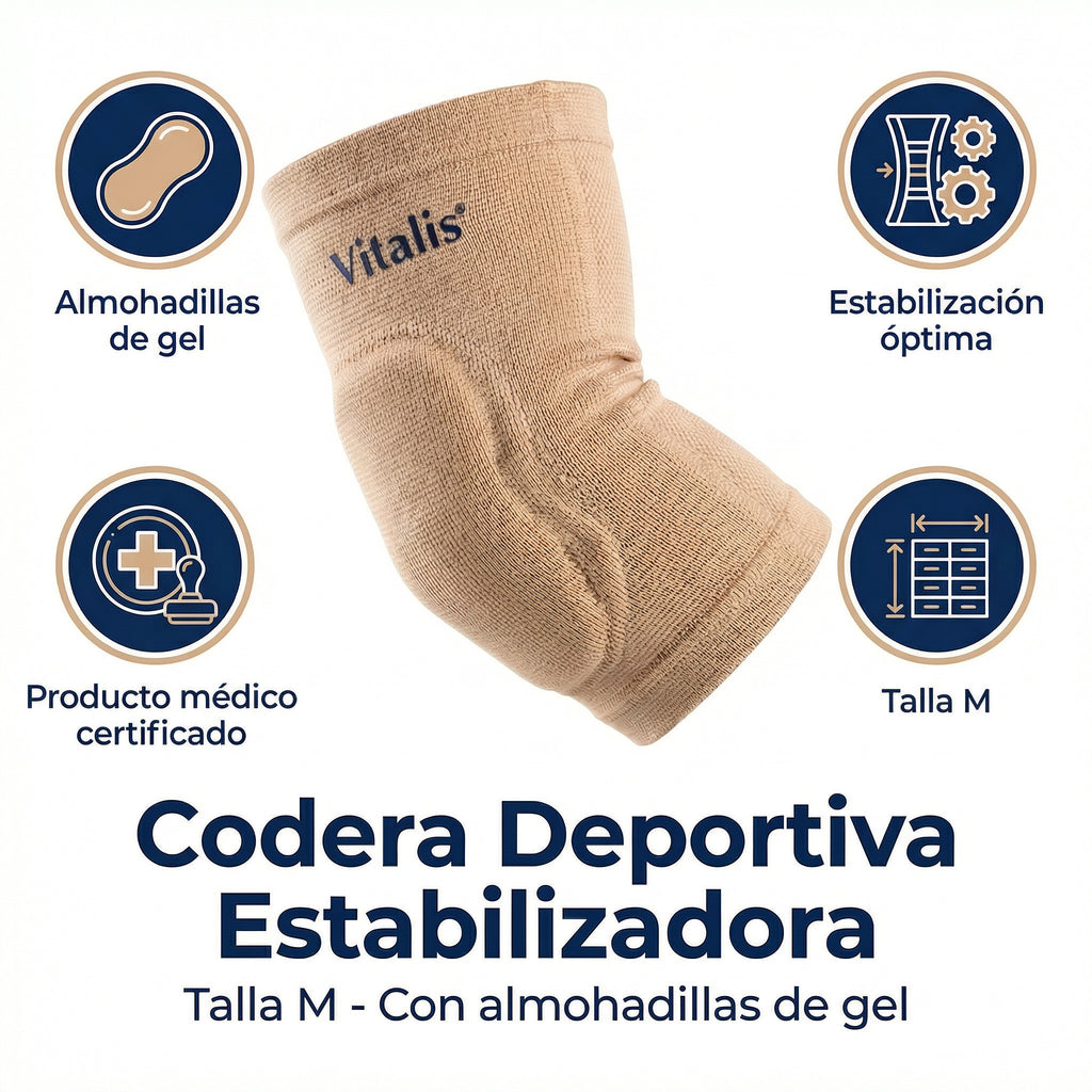 Codera Deportiva Estabilizadora con Gel Talla M - Vitalis